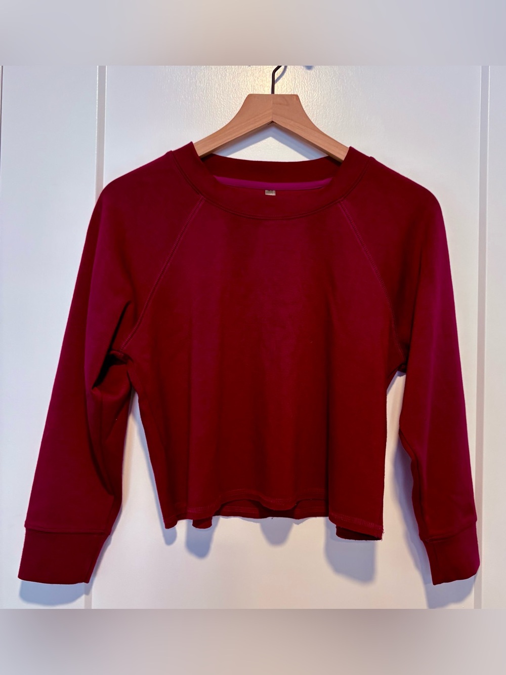 MTA Sport Burgundy Cropped Crewneck Sweatshirt. Girls size 10/12